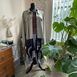 Carolina Belle Montreal Green Shirt Jacket Shacket